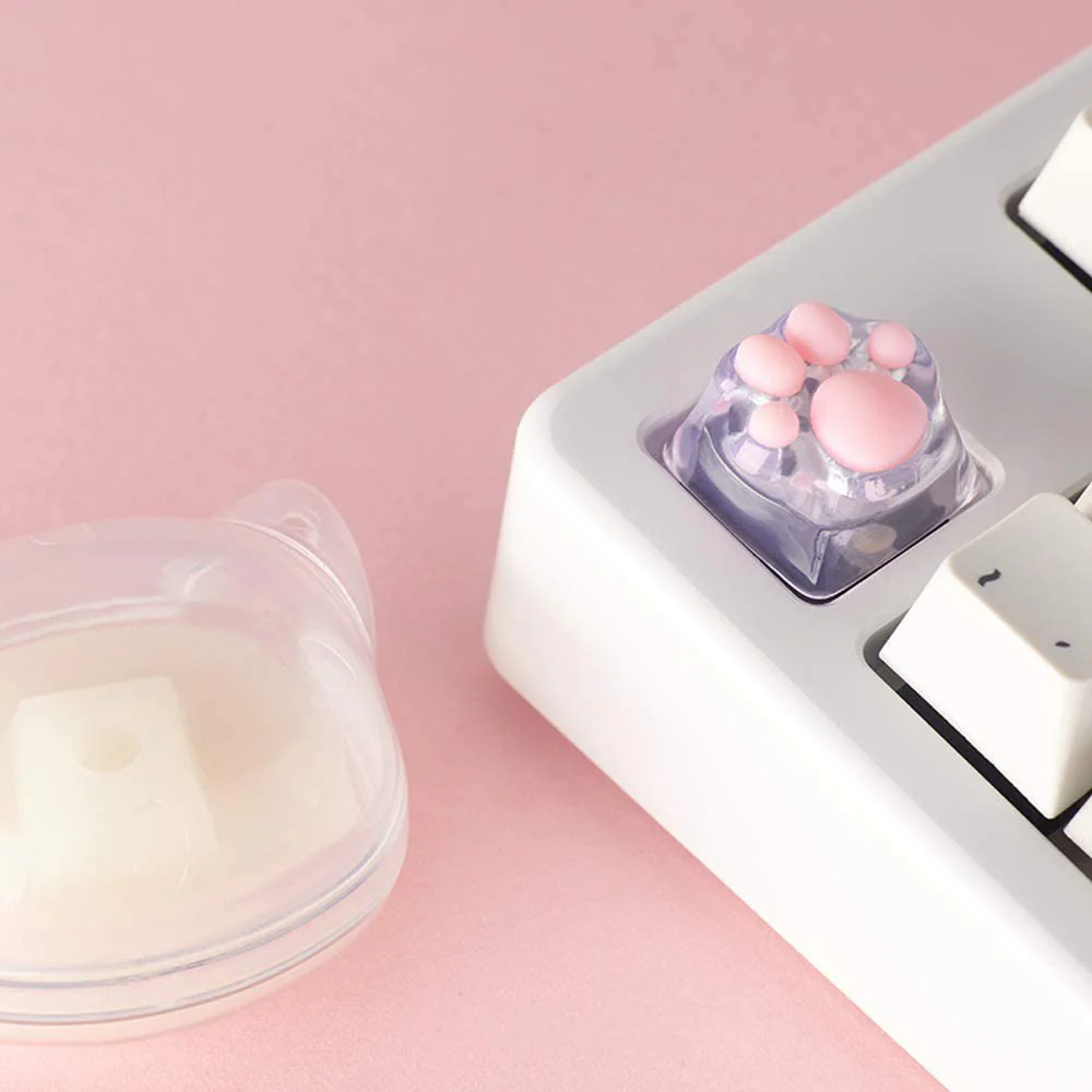 ZOMO PLUS 3D Printed Kitty Paw Keycap Transparent for Cherry MX Switches - Image 4