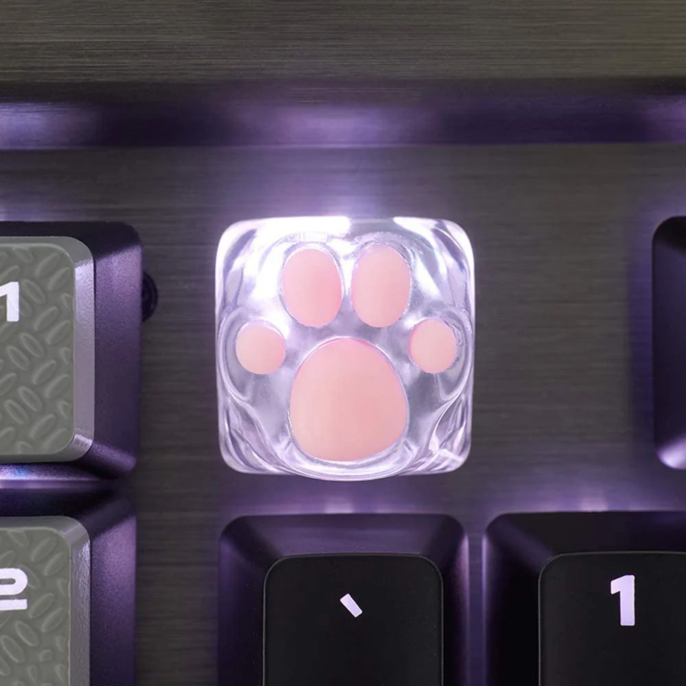 ZOMO PLUS 3D Printed Kitty Paw Keycap Transparent for Cherry MX Switches - Image 5