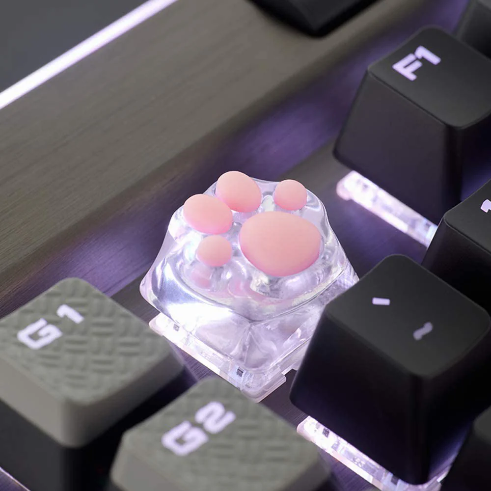 ZOMO PLUS 3D Printed Kitty Paw Keycap Transparent for Cherry MX Switches - Image 6