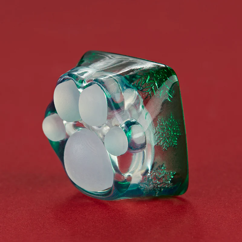 ZOMO PLUS 3D Printed Kitty Paw Keycap Snowflake Green for Cherry MX Switches - Image 4
