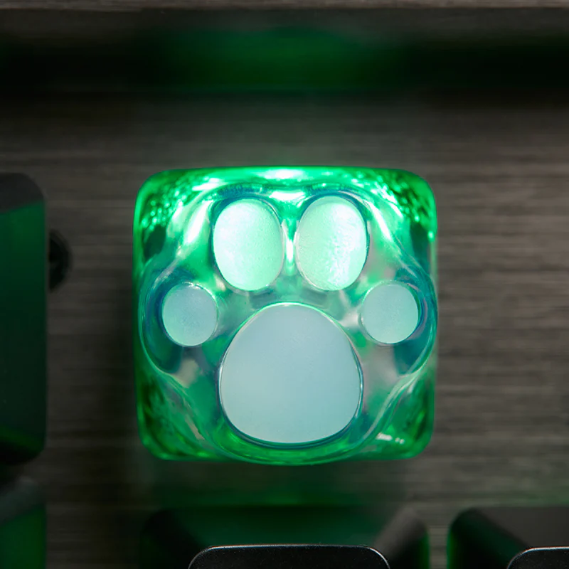 ZOMO PLUS 3D Printed Kitty Paw Keycap Snowflake Green for Cherry MX Switches - Image 8