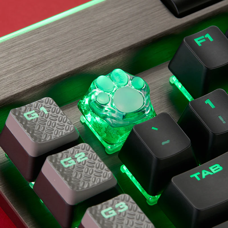 ZOMO PLUS 3D Printed Kitty Paw Keycap Snowflake Green for Cherry MX Switches - Image 9