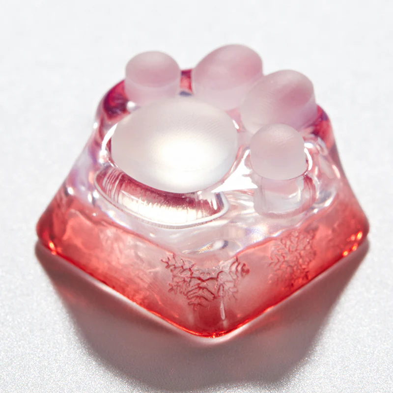 ZOMO PLUS 3D Printed Kitty Paw Keycap Snowflake Red for Cherry MX Switches - Image 3