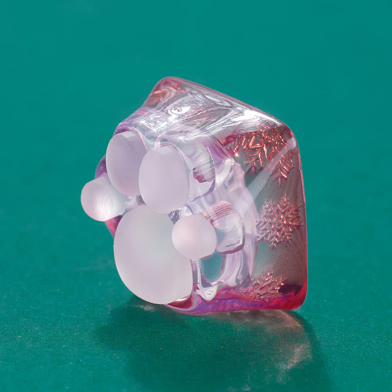 ZOMO PLUS 3D Printed Kitty Paw Keycap Snowflake Red for Cherry MX Switches - Image 4