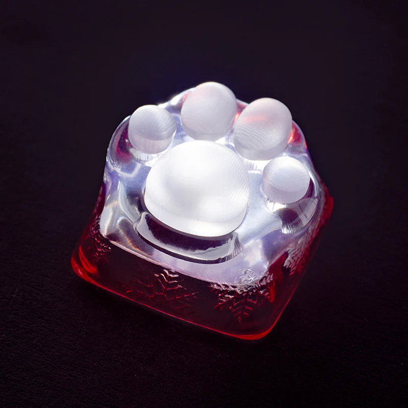 ZOMO PLUS 3D Printed Kitty Paw Keycap Snowflake Red for Cherry MX Switches - Image 6