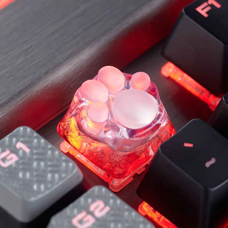 ZOMO PLUS 3D Printed Kitty Paw Keycap Snowflake Red for Cherry MX Switches - Image 8