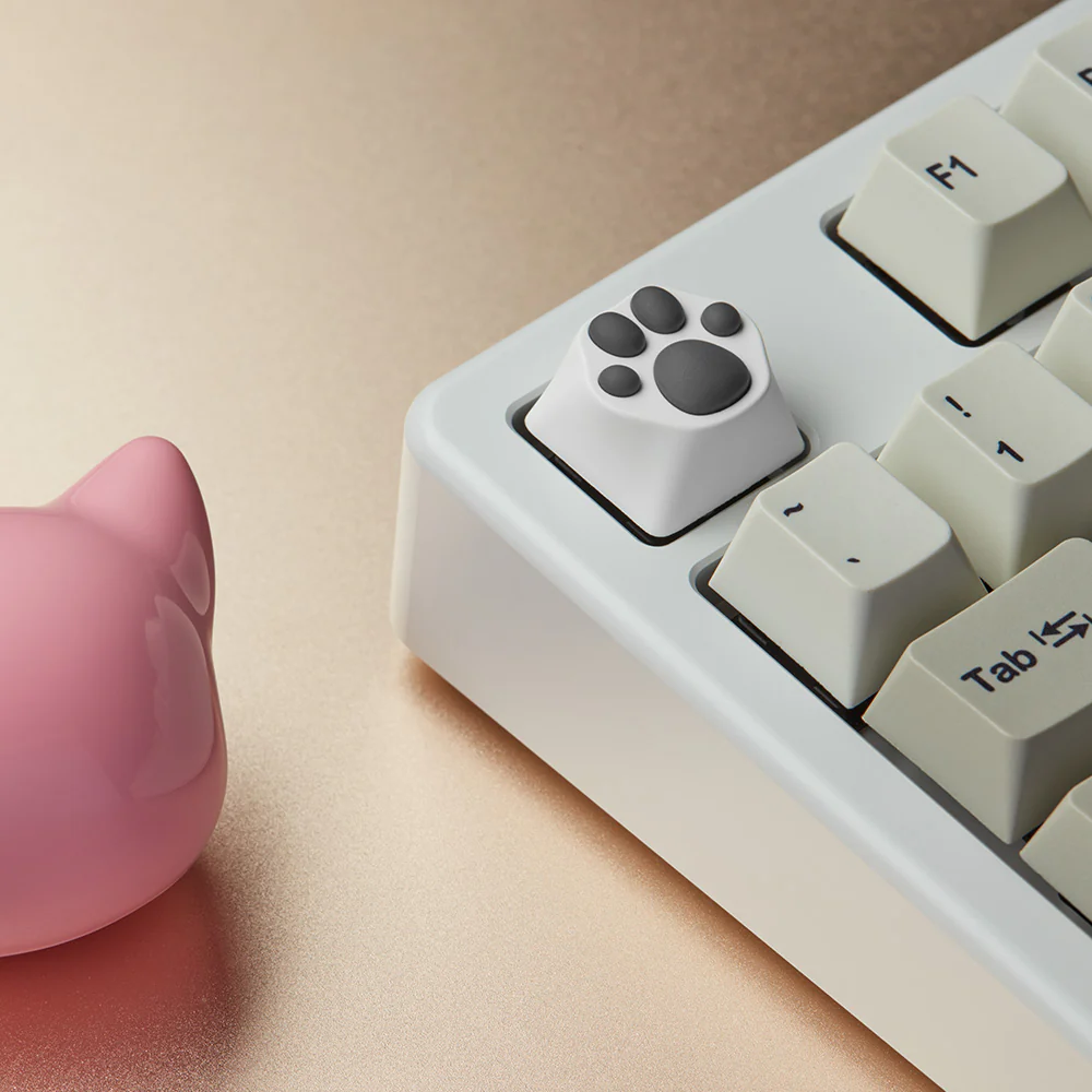 ZOMO PLUS ABS Kitty Paw Keycap White Grey for Cherry MX Switches - Image 3