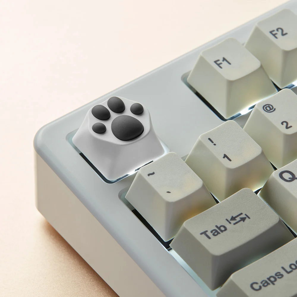 ZOMO PLUS ABS Kitty Paw Keycap White Grey for Cherry MX Switches - Image 4