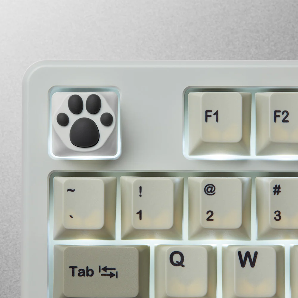 ZOMO PLUS ABS Kitty Paw Keycap White Grey for Cherry MX Switches - Image 5