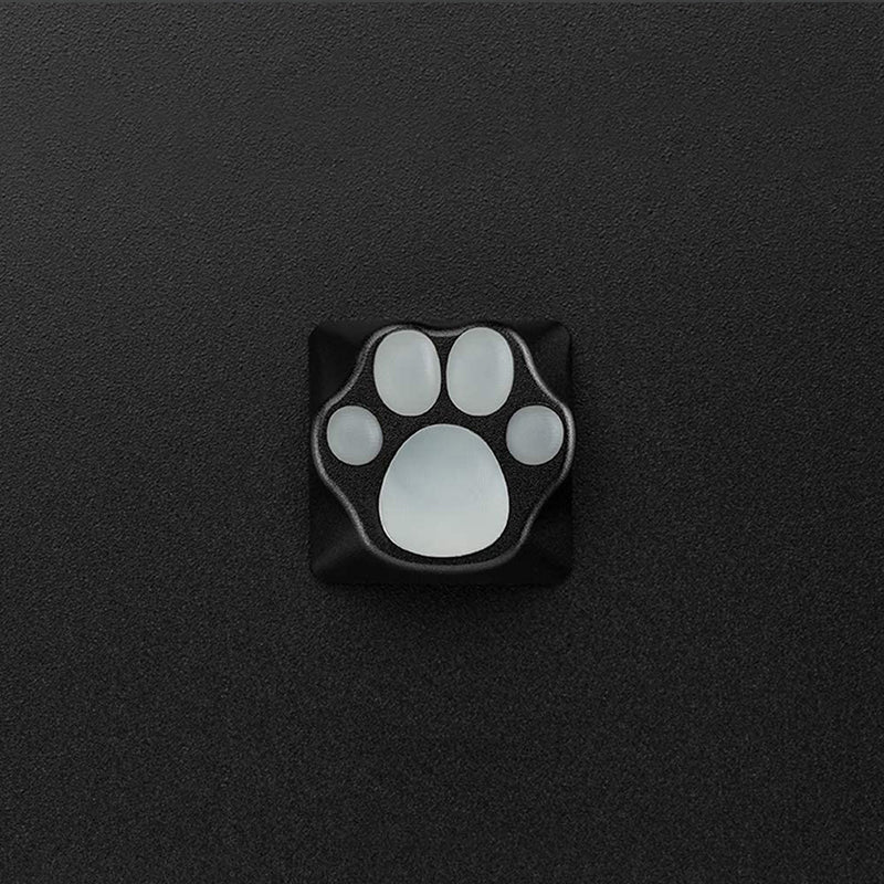 ZOMO PLUS Aluminum & Silicone Kitty Paw Artisan Keycap Black x Transparent - Image 2