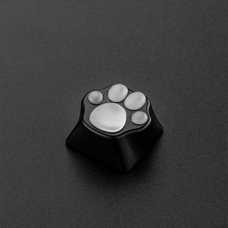 ZOMO PLUS Aluminum & Silicone Kitty Paw Artisan Keycap Black x Transparent - Image 3