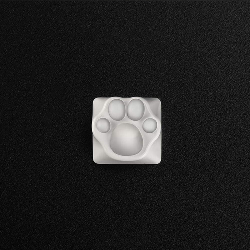 ZOMO PLUS Aluminum & Silicone Kitty Paw Artisan Keycap White x Transparent - Image 2