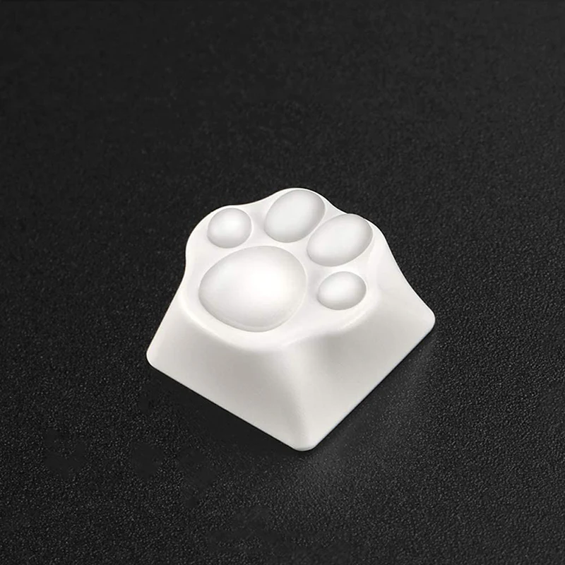 ZOMO PLUS Aluminum & Silicone Kitty Paw Artisan Keycap White x Transparent - Image 3